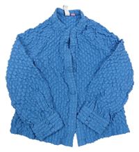 Modrá  mačkaná crop halenka VERO MODA