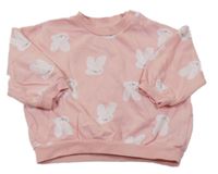 Růžová mikina s králíčky H&M