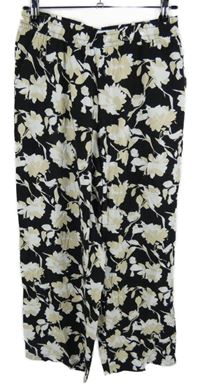 Dámské černo-béžovo-bílé květované culottes kalhoty Blue Motion 