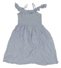Modro-bílé pruhované šaty se žabičkováním H&M