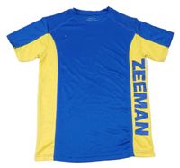 Safírovo-žluté funkční sportovní tričko s logem ZEEMAN