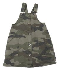 Army plátěné propínací laclové šaty Denim Co.