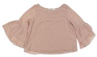 Světlerůžová šifonová halenka H&M