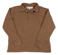 Hnědé polo triko Zara