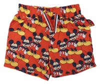 Červené plážové kraťasy s Mickeym Primark