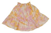Bílo-růžovo-oranžová vzorovaná sukně H&M