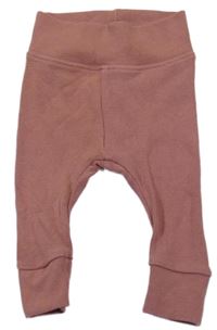 Starorůžové žebrované tepláky HEMA 
