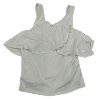 Bílý crop top s volánky Zara