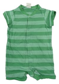 Zeleno-tmavozelený pruhovaný kraťasový overal H&M