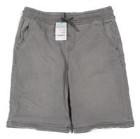 Nové - Šedé teplákové riflové kraťasy Denim Co.
