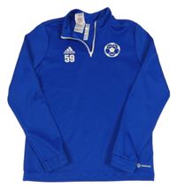 Modrá sportovní funkční mikina s logem Adidas