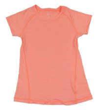 Neonově korálové žíhané sportovní tričko H&M