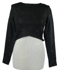 Dámské černé vzorované crop triko H&M