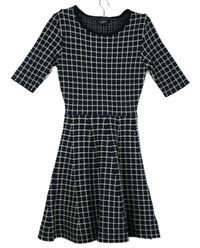 Dámské černo-modro-bílé kostkované pletené šaty Topshop 