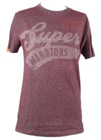 Pánské vínové melírované tričko s nápisem Superdry 