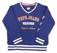 Tmavomodrá mikina s nápisem Pepe Jeans