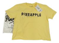 Nové - Žluté crop tričko s logem Pineapple 