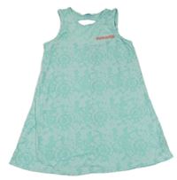 Tyrkysové batikované bavlněné šaty s nápisem Primark