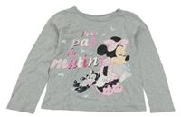 Šedé melírované pyžamové triko s Minnie Disney
