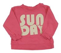 Tmavorůžová mikina s nápisy H&M