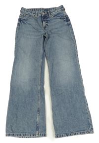 Modré baggy bootcut rifle H&M