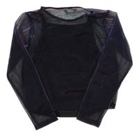 Černo-modro-růžové tylové triko s všitým topem Primark
