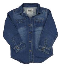 Tmavomodrá teplákovo/riflová košile Denim Co.