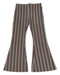 Bílo-černo-růžové pruhované flare kalhoty River Island