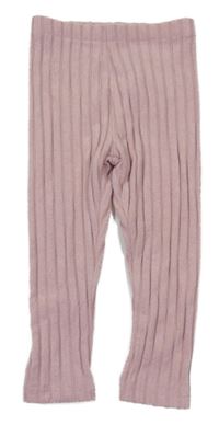 Světlerůžové žebrované úpletové legíny PRIMARK