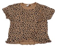 Hnědo-černé tričko s leopardím vzorem H&M
