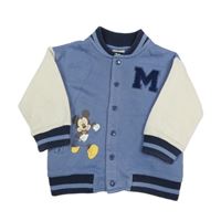 Modro-smetanová baseballová mikina s Mickey Disney