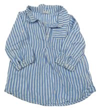 Modro-bílé pruhované lehké košilové šaty H&M