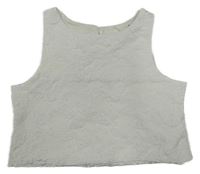 Bílá vzorovaná crop halenka H&M