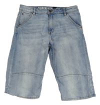 Modré riflové slim fit kraťasy H&M