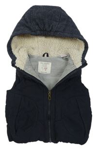Tmavomodrá zateplená vesta Zara