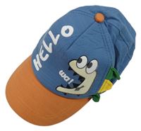 Modro-oranžová kšiltovka s příšerkou 