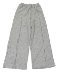 Šedé melírované wide leg tepláky 