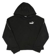 Černá crop mikina s logem a kapucí Puma
