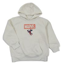 Bílá mikina se Spider-manem a kapucí Marvel