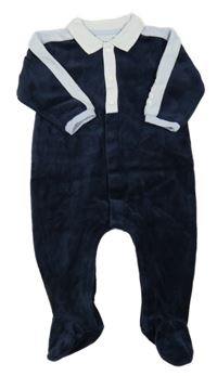 Tmavomodrý sametový polo overal Hugo Boss