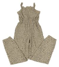 Béžový puntíkovaný letní kalhotový overal H&M