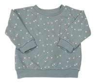 Khakišedá mikina se srdíčky PRIMARK