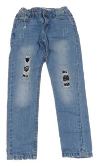 Světlemodro-černé rifle s prošoupáním Denim Co.