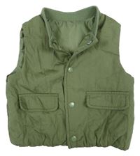 Khaki šusťáková zateplená vesta Matalan