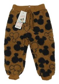 Nové - Béžové huňaté kalhoty s Mickeym Disney