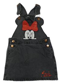 Tmavošedé riflové laclové šaty s Minnie Primark 