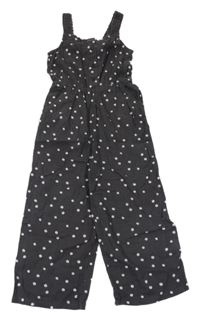 Černý kalhotový culottes overal s květy Next