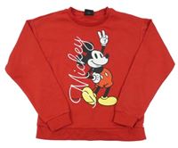 Červená mikina s Mickeym Disney
