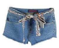 Dámské světlemodré riflové kraťasy s mašlí Superdry 