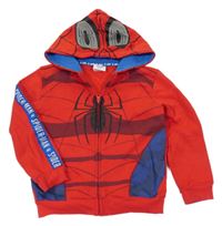 Červená propínací mikina s kapucí - Spiderman Primark